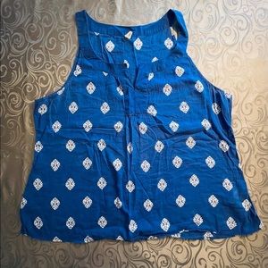 2/$20 Old Navy Blue Boho Linen Flowy Tank XXL